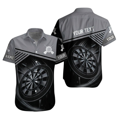 Custom Team Blue Black Dart Hawaiian Shirt Mens, Custom Dart Shirts DZ0106