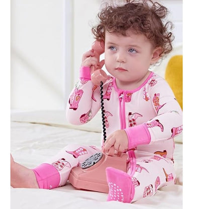 Pink Boots Cowgirl Baby Zipper Convertible Romper, Cowgirl Western Convertible Romper For Baby BB0324