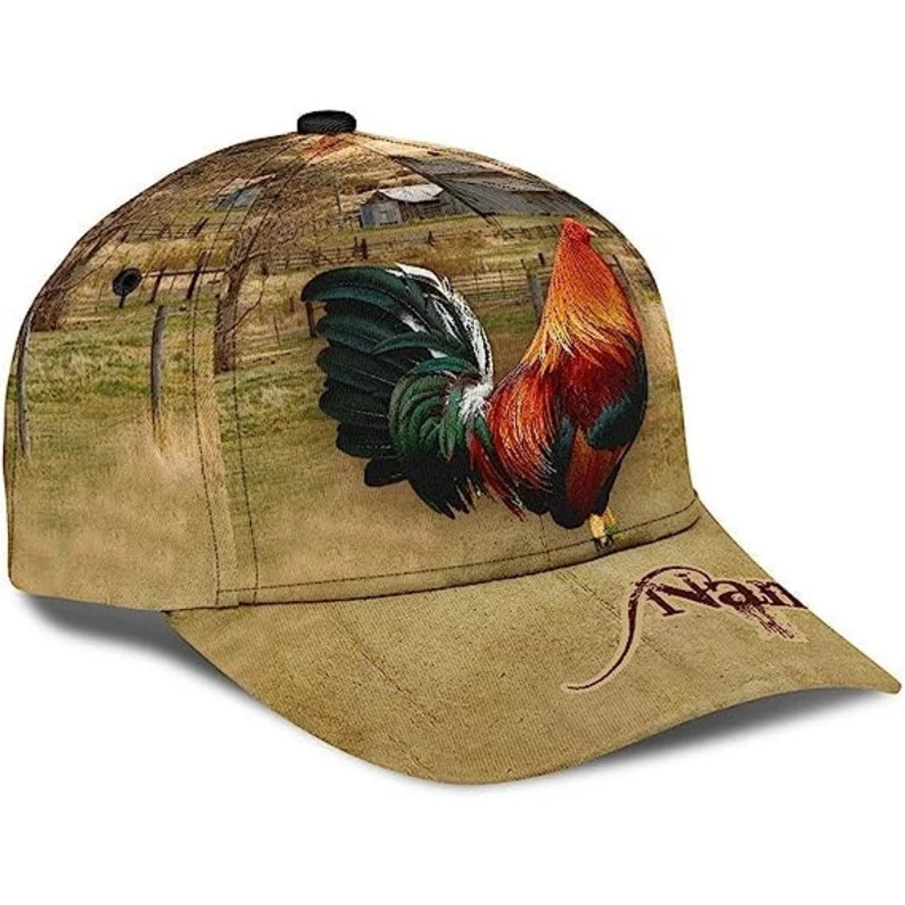 Personalized Rooster Cap, Rooster Lovers Hats Caps, Custom 3D Chicken Rooster Baseball Cap CP0005