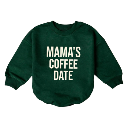 Mama's Coffee Date Baby Romper Sweatshirt, Mother Coffee Baby Romper Sweatshirt BB0013