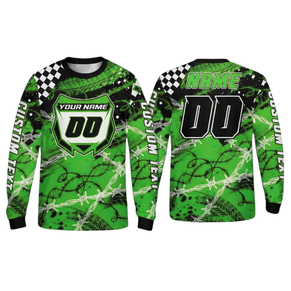 Custom Name Number Motocross Long Sleeve Jersey For Men, Custom Dirt Bike Jersey ME0069