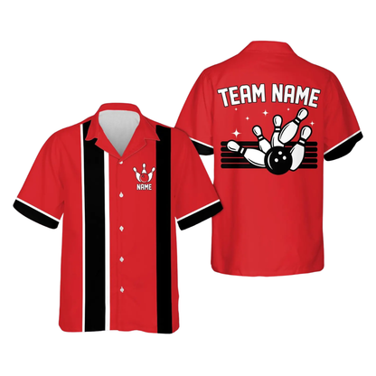 Custom Reto Puple Bowling Hawaiian Shirt For Men Women, Custom Team Retro Bowling Shirts BZ0863