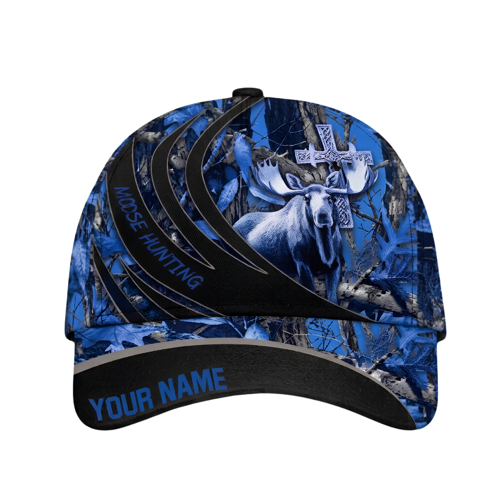 Custom Moose Hunting Camouflage Baseball 3D Cap, Custom Moose Cap Hat For Hunter CP0681