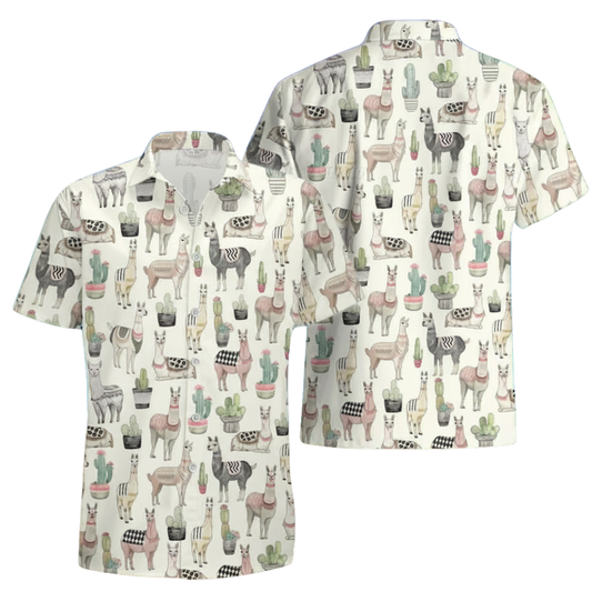 Llama Hawaiian Shirt For Men Women, Llama Lover Hawaiian Shirts HE0356