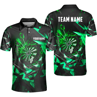 Custom Team Black Blue Darts Polo Shirt For Men, Custom Dart Team Shirt DZ0131