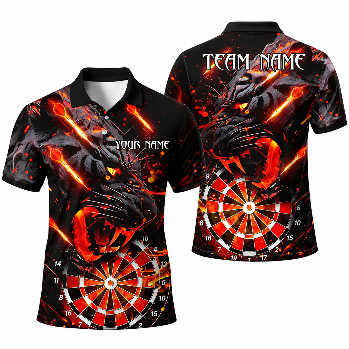 Custom Panther Darts Men Polo Shirt, Custom Panther Dart Shirt For Team DZ0178