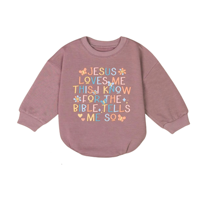 Jesus Loves Me This I Know For The Bible Tells Me So Baby Romper Sweatshirt, Christian Baby Romper Sweatshirt BB0223
