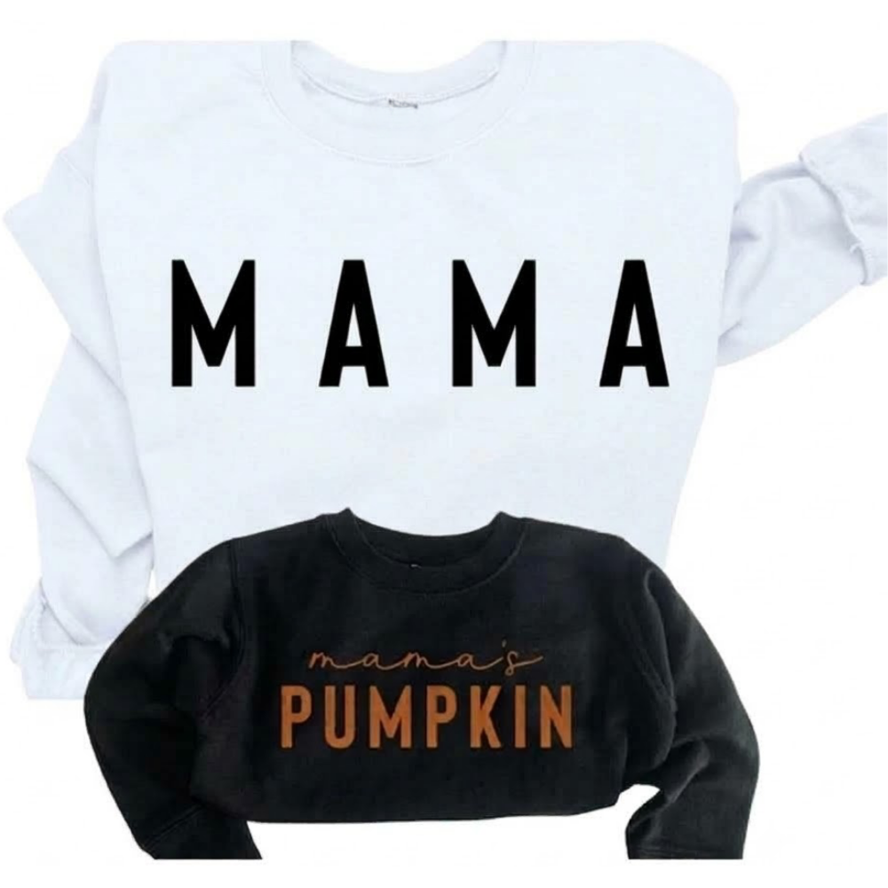 Mama And Mama's Pumpkin Sweatshirt, Matching Thanksgiving Sweatshirt Mommy And Mini ET1559