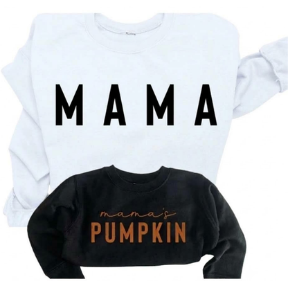Mama And Mama's Pumpkin Sweatshirt, Matching Thanksgiving Sweatshirt Mommy And Mini ET1559