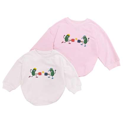 Pickle Plating Pickleball Baby Romper Sweatshirt, Funny Pickleball Romper Sweatshirt For Baby BB0539
