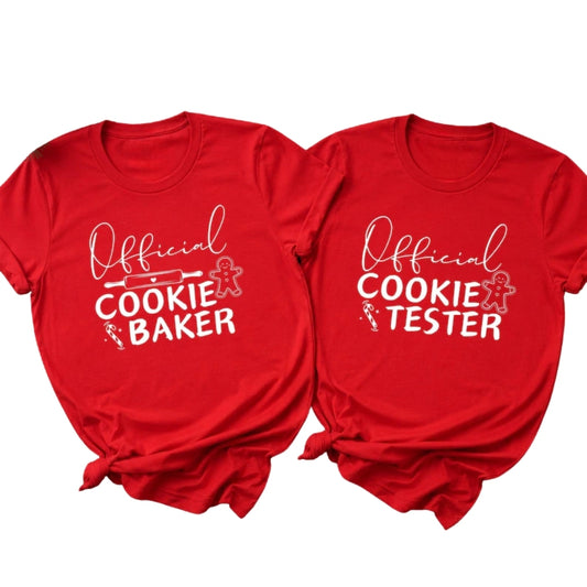 Offical Cookie Baker Official Cookie Tester Matching Xmas Family T Shirt, Christmas Family Matching Shirts ET1041