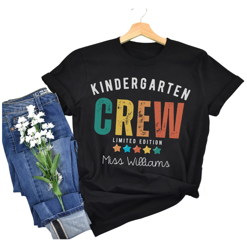 Kindergarten Crew Custom Matching T Shirt, Custom Kindergarten Teacher Shirts ET1049