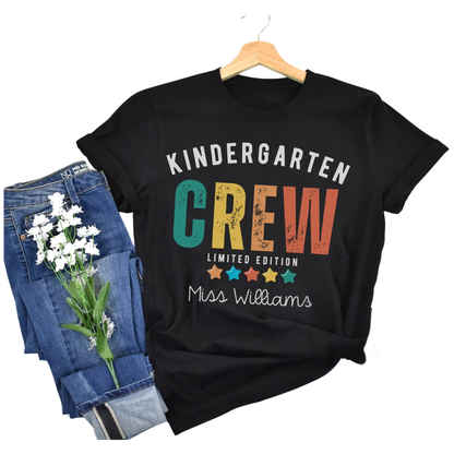 Kindergarten Crew Custom Matching T Shirt, Custom Kindergarten Teacher Shirts ET1049