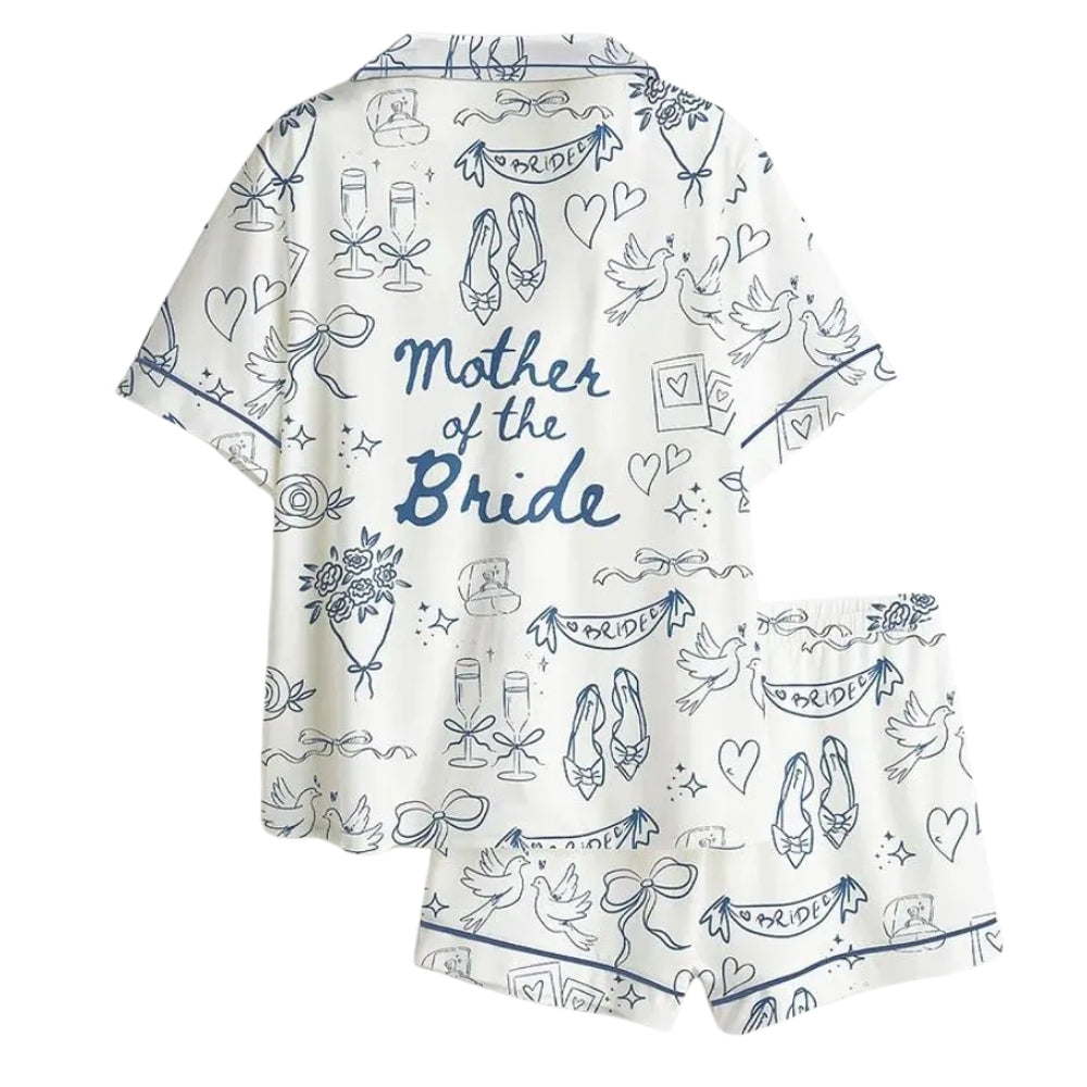 Mother Of The Bride Pajamas Set For Bridal Shower, Wedding Pajamas For Mother Of The Bride WD0192