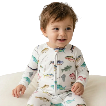 Fishing Baby Romper Convertible Zippy, Fishing Lover Baby Convertible Romper BB0909