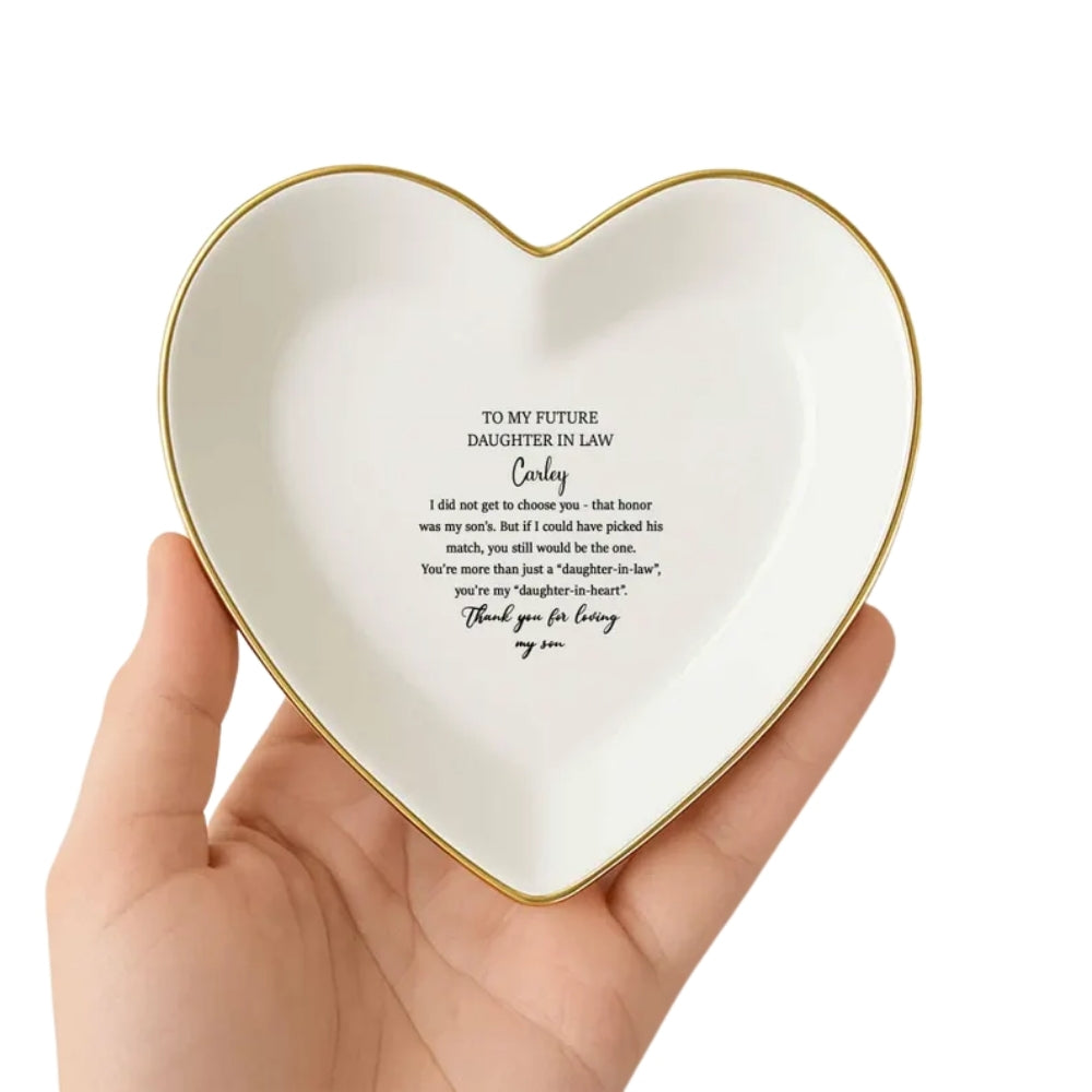 Personalized To My Future Daughter In Law Ring Dish, Custom Daughter In Law Wedding Jewelry Dish WD0126