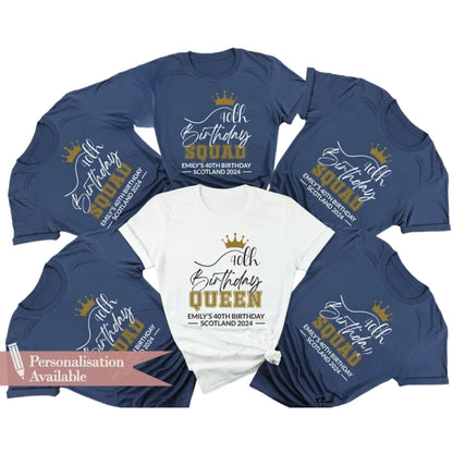 40th Birthday Queen Personalized Matching Birthday Squad T Shirts, Custom Birthday Crew Matching Shirts ET0859