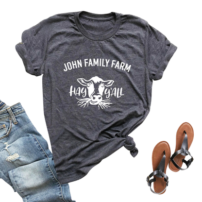Custom Cow Farm Family Matching T Shirt, Custom Family Farm Shirts ET1304