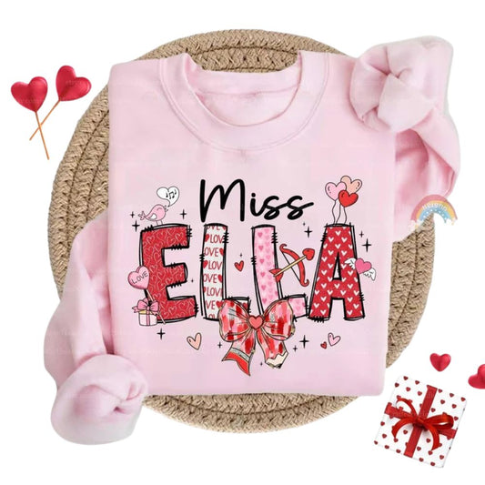 Custom Teacher Valentine's Day Sweatshirt, Custom Love Teacher Sweatshirt 2D0831