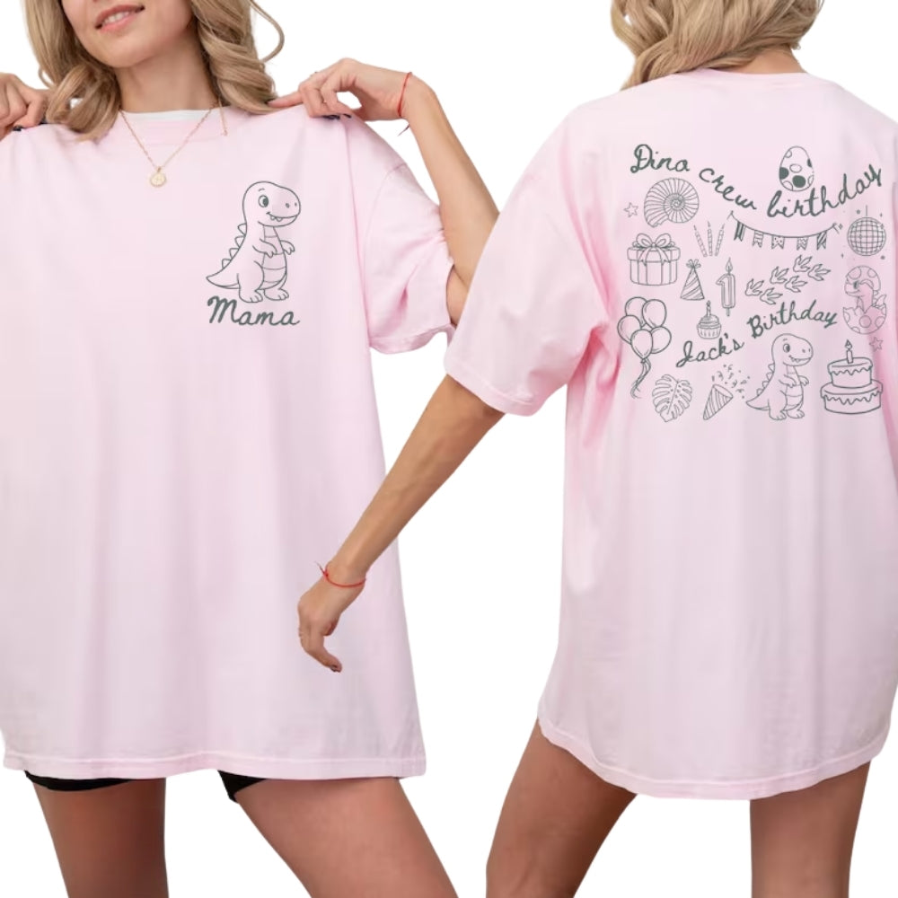 Dino Crew's Birthday Custom Matching Dinosaur Family T Shirts, Custom Birthday Family Dinosaur Lovers Shirts ET0237