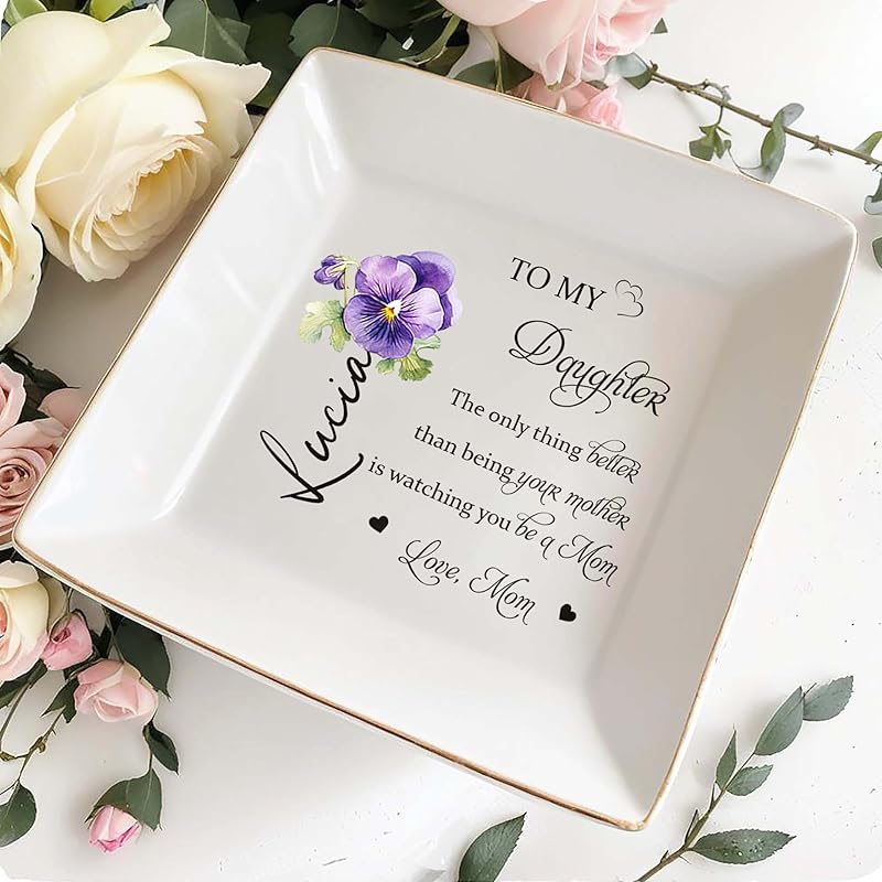 The Only Thing Better Than Being Your Mother Is Watching You Be A Mom Personalized Jewelry Dish, Personalized Jewelry Dish For Daughter TD0003