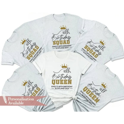 40th Birthday Queen Personalized Matching Birthday Squad T Shirts, Custom Birthday Crew Matching Shirts ET0859