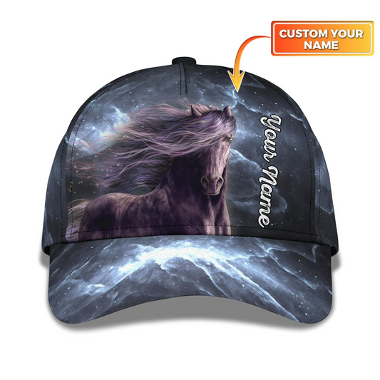 Animal Horse in Dark Night Custom Hat Personalized Cap for Adult Men Women CA0382