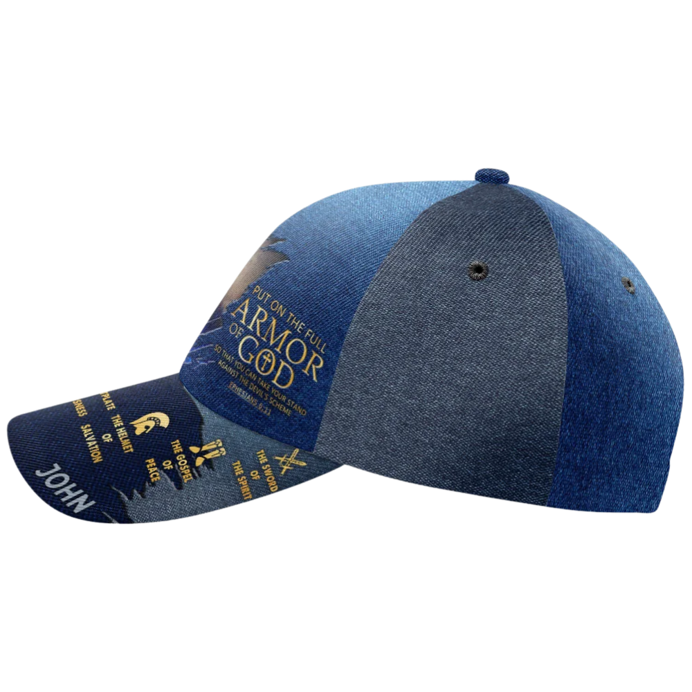 Put On The Full Armor Of God Knight Custom 3D Printed Baseball Cap, Custom God Faith Cap Hat With Name CP0590