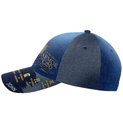 Put On The Full Armor Of God Knight Custom 3D Printed Baseball Cap, Custom God Faith Cap Hat With Name CP0590