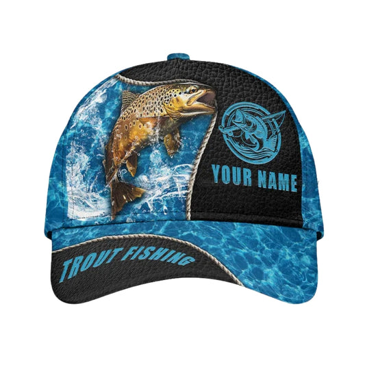 Custom Trout Fishing 3D Baseball Cap, Custom Trout Hats Caps For Fisherman CP0084