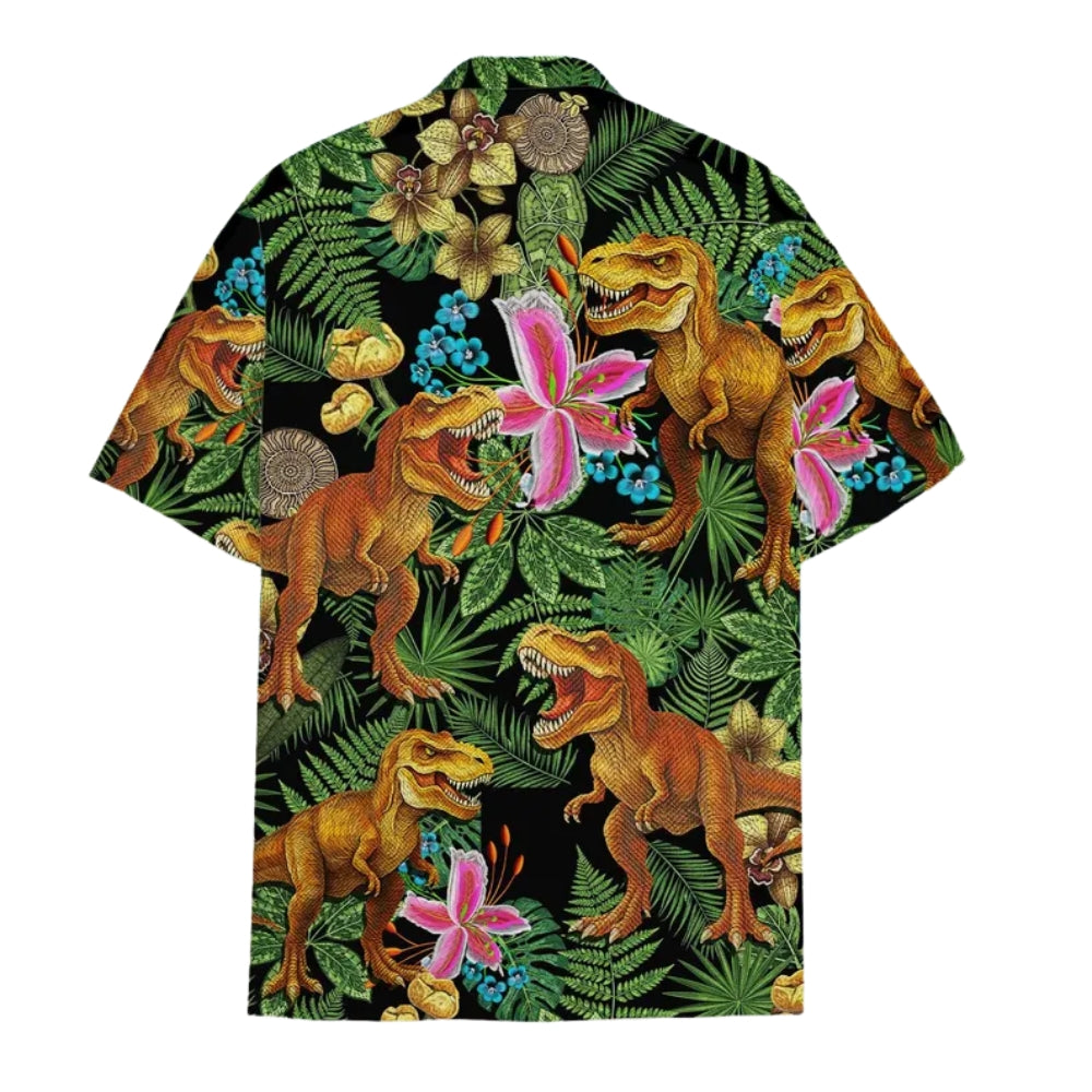 T-Rex Tropical Hawaiian Shirt For Men And Women, Dinosaur Hawaiian Shirts HE0426
