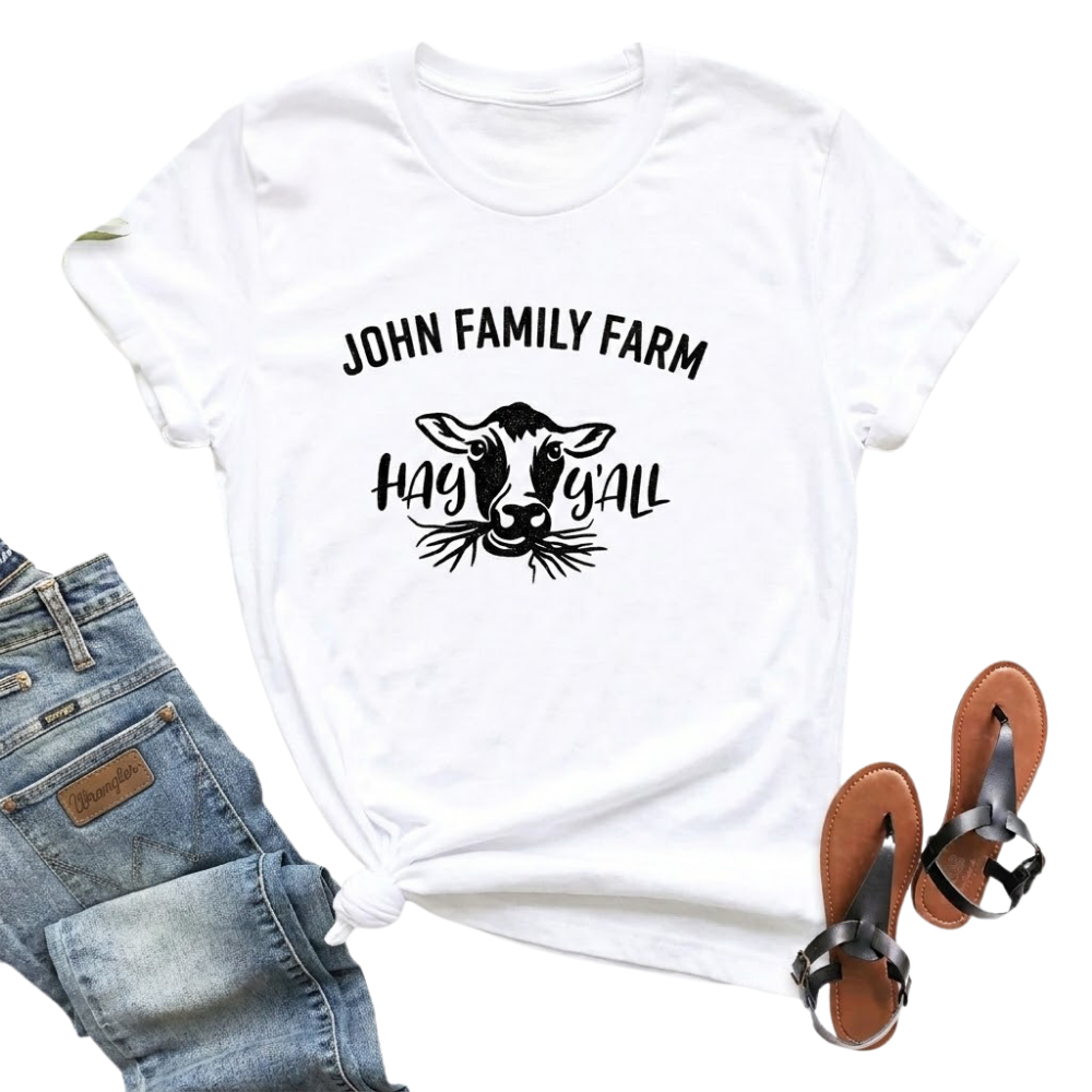 Custom Cow Farm Family Matching T Shirt, Custom Family Farm Shirts ET1304