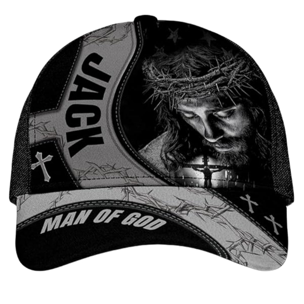 Man Of God Custom Jesus Baseball Cap 3D Printed, Custom Faith Christian Cap CP0465