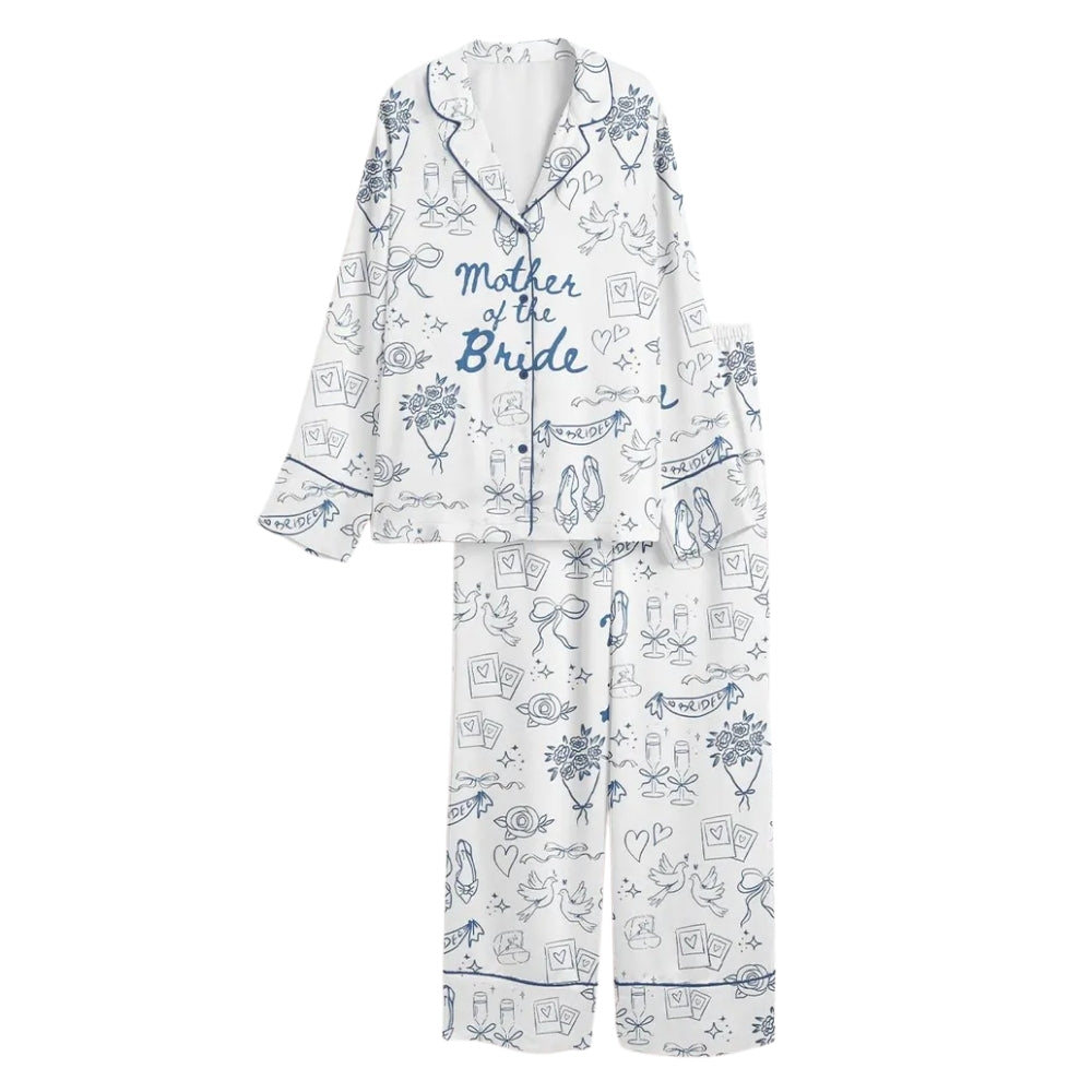 Mother Of The Bride Pajamas Set For Bridal Shower, Wedding Pajamas For Mother Of The Bride WD0192