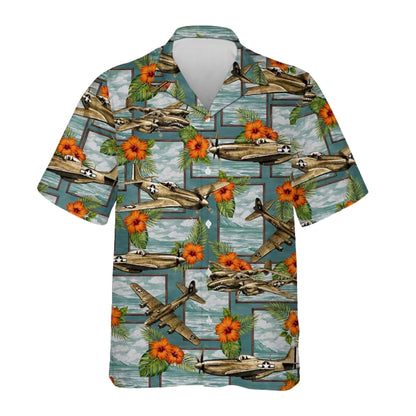 Military Aircraft Tropical Hawaiian Shirts For Men, Airplane Hawaiian Shirts For Veteran HE0177