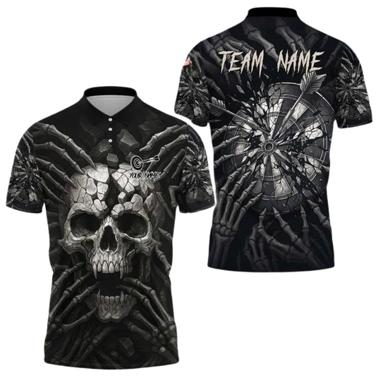 Custom Skull Darts Polo Shirt Men, Custom Skull Darts Team Shirts DE0023