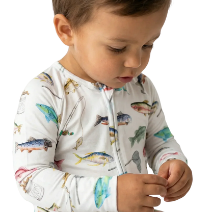 Fishing Baby Romper Convertible Zippy, Fishing Lover Baby Convertible Romper BB0909