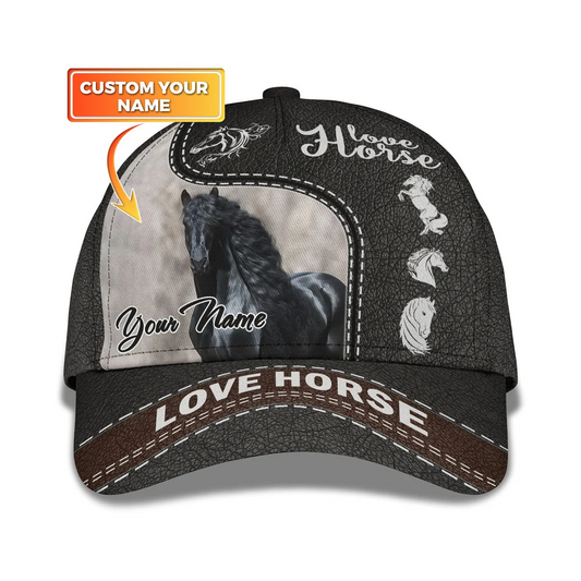3D Animal Love Horse Printed Lightweight Custom Cap Gift for Dad Mom Adult CA0381