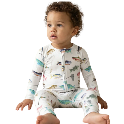 Fishing Baby Romper Convertible Zippy, Fishing Lover Baby Convertible Romper BB0909