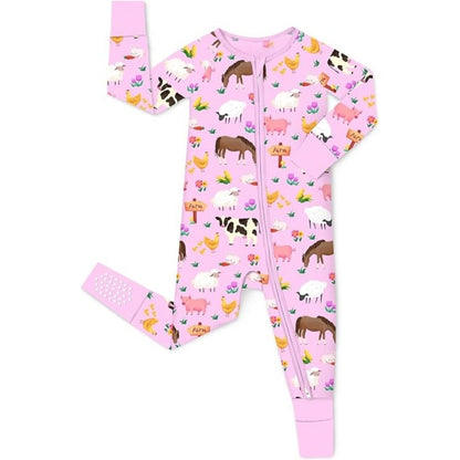 Animal Farm Romper Convertible Zippy For Baby, Farm Animal Baby Convertible Romper BB0381