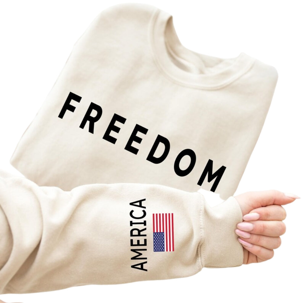 Freedom American Flag Sweatshirt, Patriotic Sweatshirt 2D0435