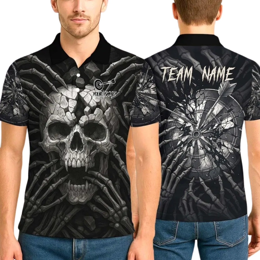 Custom Skull Darts Polo Shirt Men, Custom Skull Darts Team Shirts DE0023