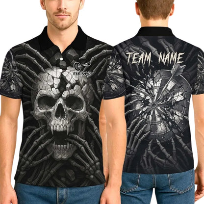 Custom Skull Darts Polo Shirt Men, Custom Skull Darts Team Shirts DE0023