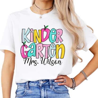 Custom Kindergarten Matching Teacher T Shirt, Personalized Kindergarten Shirts ET1051