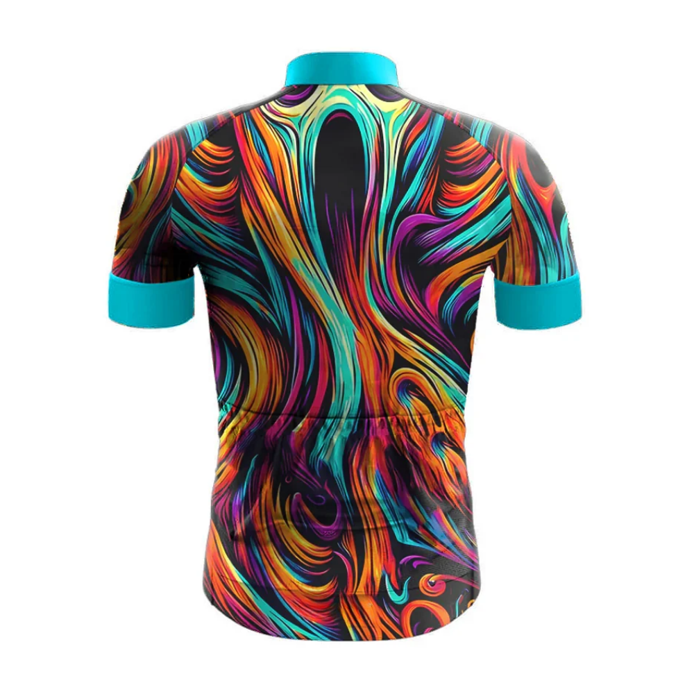 Colorful Skull Cycling Short Sleeve Jersey For Men, Skull Cycling Jersey CG0865