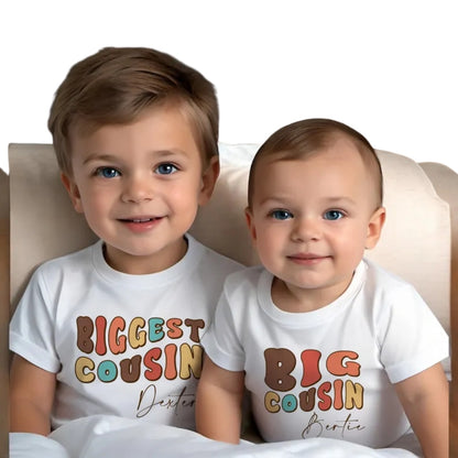 Big Cousin Middle Cousin Little Cousin Custom Name Matching Cousin T Shirts, Custom Cousin Matching Shirts For Family ET0786