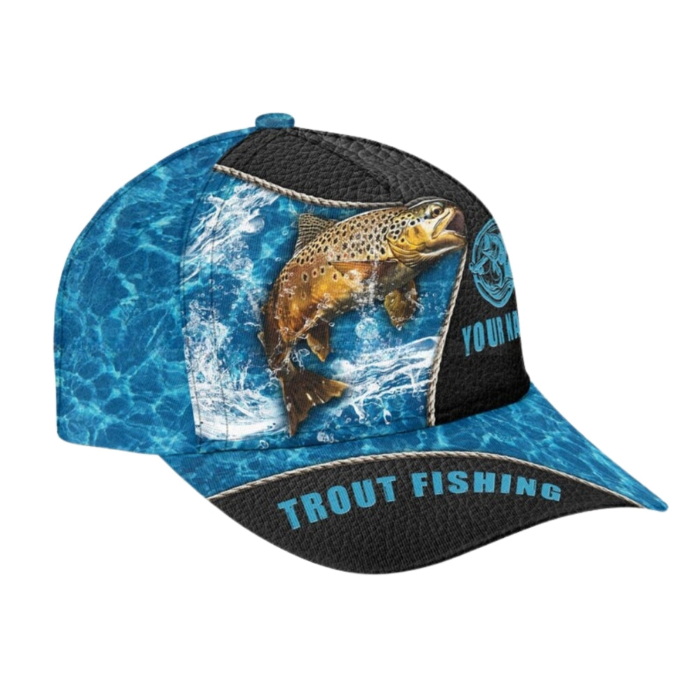 Custom Trout Fishing 3D Baseball Cap, Custom Trout Hats Caps For Fisherman CP0084