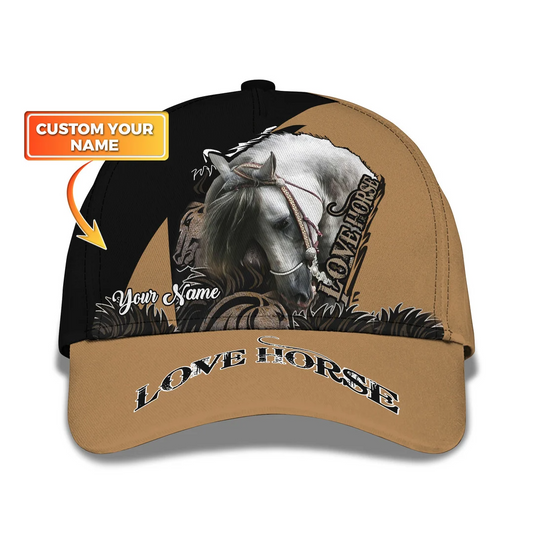 Animal Love Horse Personalized Hat with Graphic Design for Men Women Adult CA0380