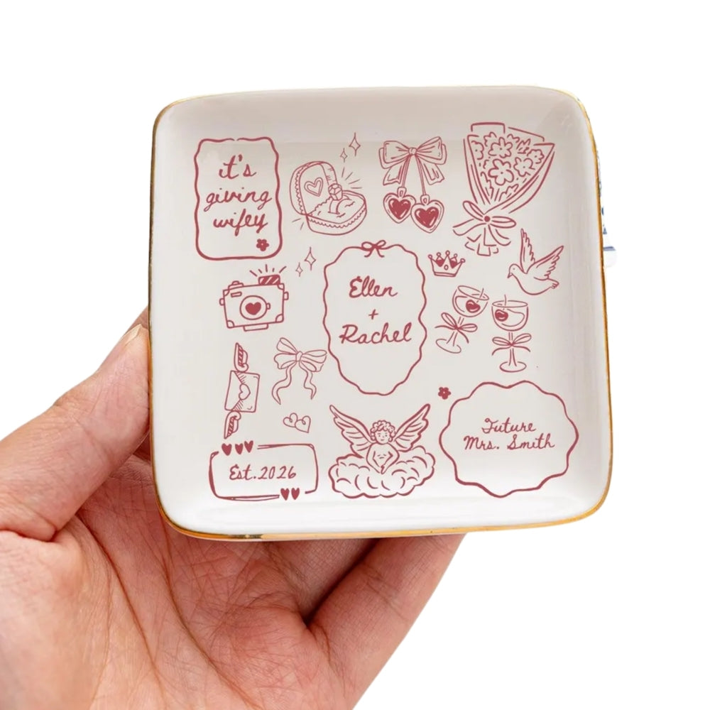 Personalized Future Mrs Jewelry Dish, Custom Engagement Ring Dish WD0281