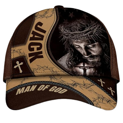 Man Of God Custom Jesus Baseball Cap 3D Printed, Custom Faith Christian Cap CP0465